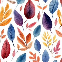 Fototapeta na wymiar Vibrant Watercolor Foliage Artwork Generative AI