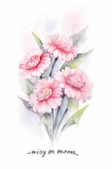 Watercolor Mother's Day Greeting Card with Simple Design Generative AI