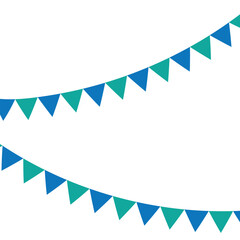 Fototapeta premium Carnival garland with flags. Decorative colorful party pennants for birthday celebration, festival and fair decoration