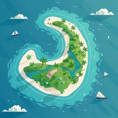 island in the ocean.