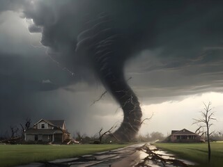 storm clouds over the city tornedo 