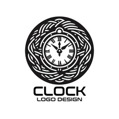 Clock Vector Logo Design