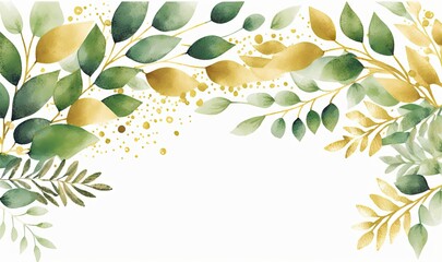 Watercolor Nature Wreath for Wedding Stationery Generative AI