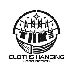 Cloths Hanging Vector Logo Design