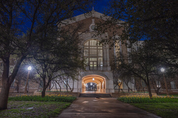 Walkway through a building at Texas Tech University in Lubbock, Texas, USA