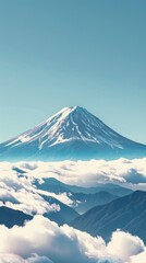 mountain peaks above the clouds.