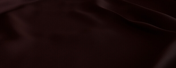 Deep Plum Red Textile with Ripples and Folds. Luxury Surface Background.