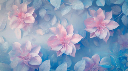 watercolor flowers background - 782448956