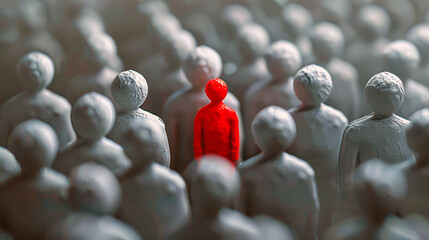 Single person Uniquely standing Out from the Crowd - 782449140