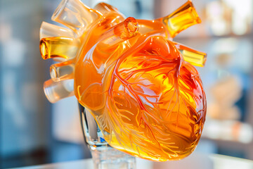 human heart made of dark orange gold plastic - 782449165