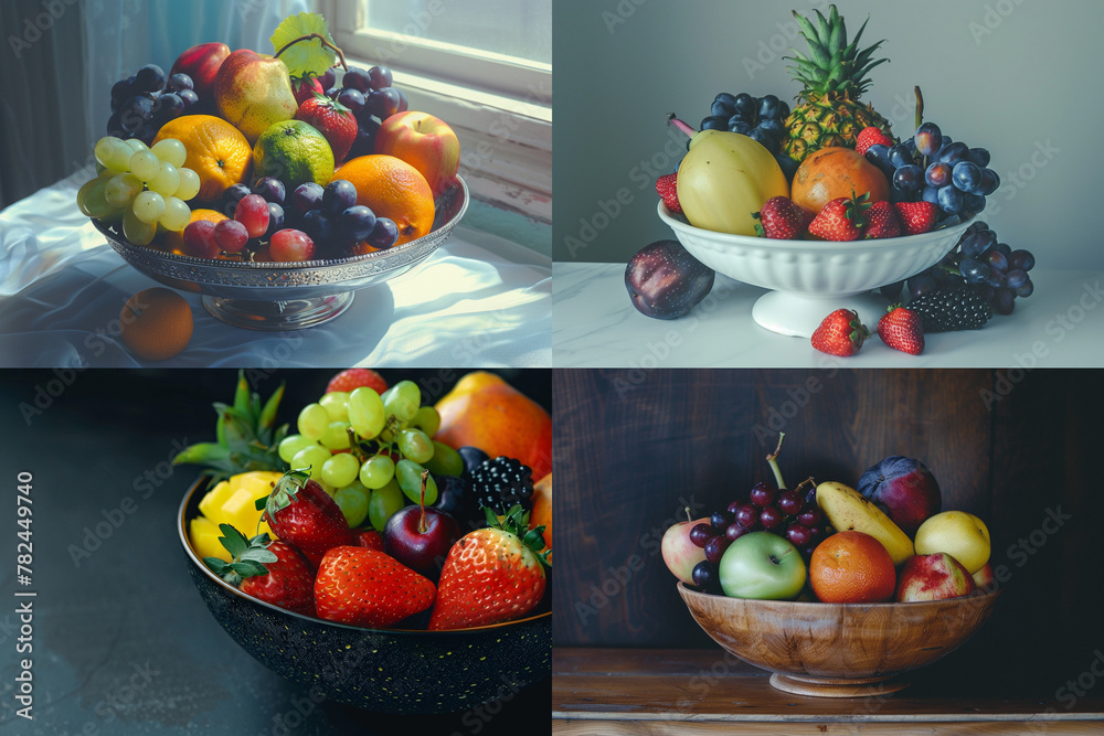 Wall mural fruits and vegetables on the table