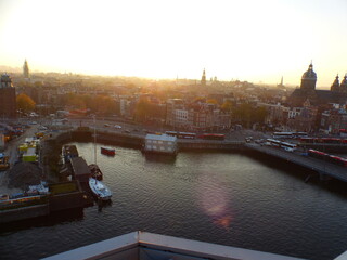 Vue coucher du soleil Amsterdam