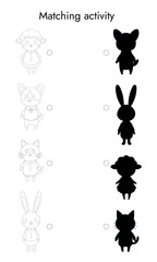 Easter shadow matching activity for children