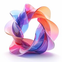 Colorful Abstract Infinity Loop on White Background.