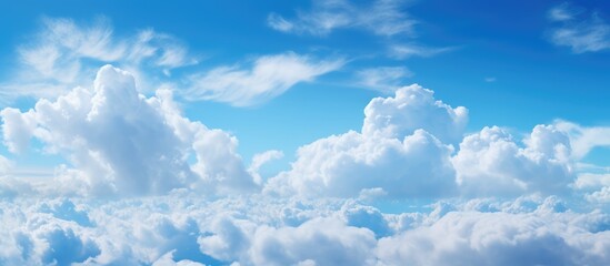 Background of bright clouds in beautiful blue sky