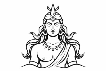 Lord Shiva simpllord Shiva simple outline an white background