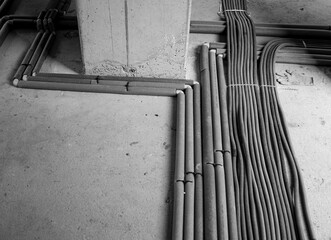 pipes, construction, water, insulation, cables, wires, electricity, plumbing