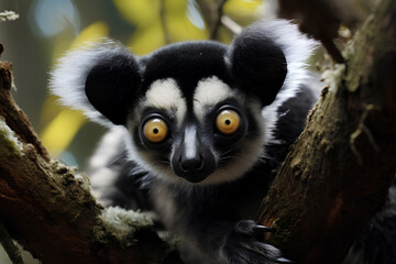 Indri, found in the rainforests of Madagascar