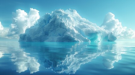 Antarctic sea iceberg floating for climate change and environmental conservation and ice melting and sea level due to ozone layer danger, wide banner poster with copyspace - obrazy, fototapety, plakaty