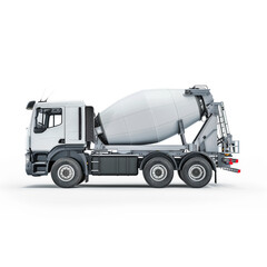 concrete mixer on a plain white background.	
