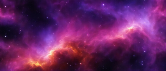 Cosmic Nebula purple abstract background - obrazy, fototapety, plakaty