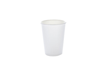 Paper cups for drinks. White Paper cup isolated on white background. Disposable cup.