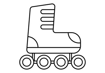 Icono negro de bota con patines de ruedas.