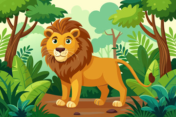 Obraz na płótnie Canvas Lion in the jungle vector