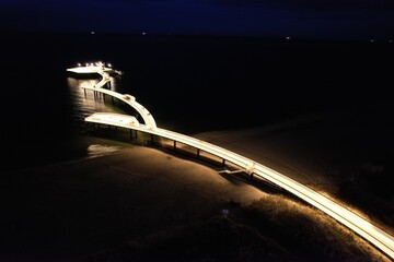 Seebad Koserow, Insel Usedom, Seebrücke bei Nacht 2024