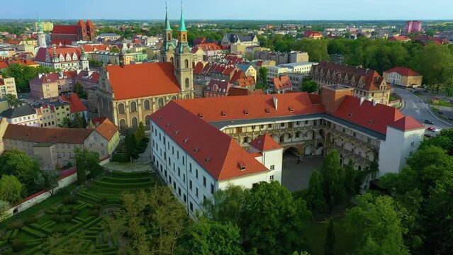 Castle Museum Of Silesian Piasts Brzeg Zamek Muzum Piastow Aerial View Poland