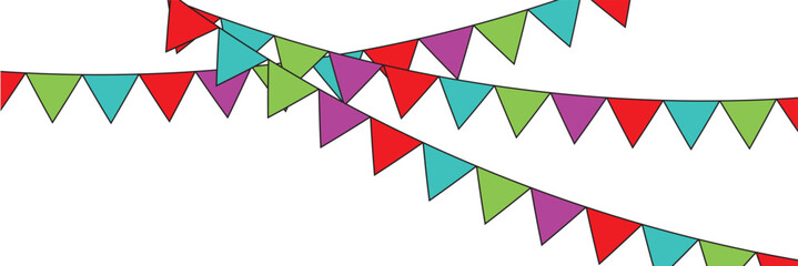 Obraz premium Festive bunting flags isolated on white