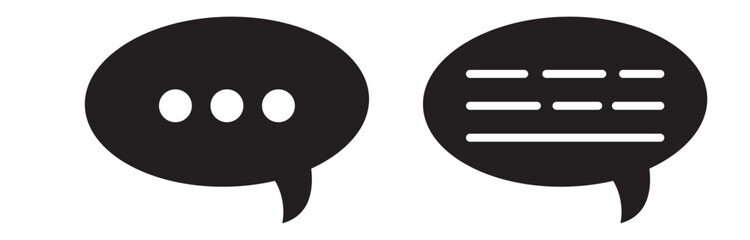 Chat bubble set outline vector isolated on white background. Chat icon.Line chat icons for flat design. Talk baloon icons. Chat speech bubble.