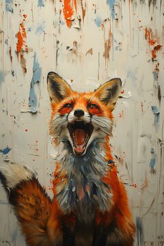 the fox pop art - illustration - ai generated