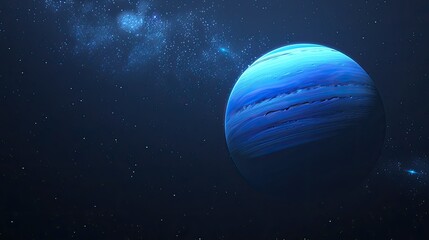 Jupiter: Majestic Blue and White Stripes Against a Stellar Backdrop - obrazy, fototapety, plakaty