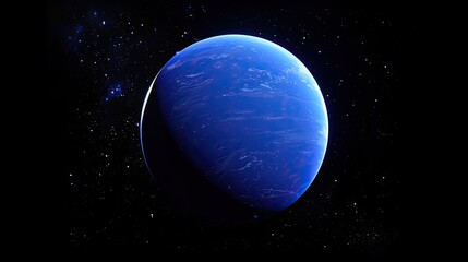 Artistic Rendering of Blue Planet in Space