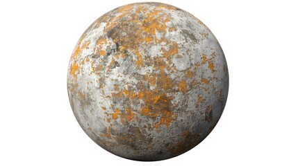 Weathered Spherical Object with Rusty Texture