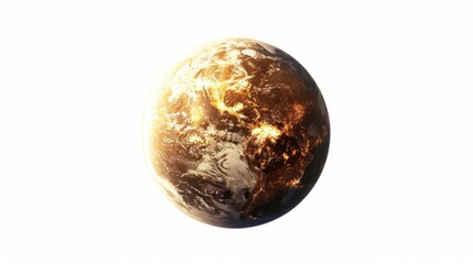 Fiery and Dynamic Volcanic Planet Artwork