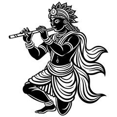 Evoking Krishna's Presence: Silhouette Vector Techniques