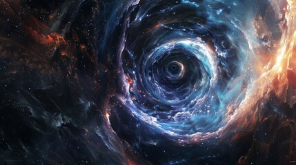 Cosmic vortex - a majestic spiral galaxy in space - obrazy, fototapety, plakaty