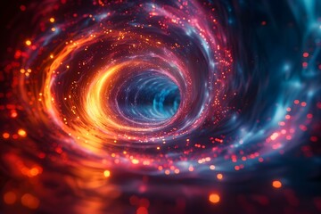 Hyperspace Vortex - Lightspeed Colors Merge. Concept Space Exploration, Cosmic Phenomenon, Light Spectrum, Velocity Perception, Color Fusion