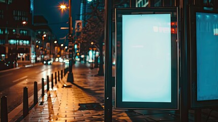 Public space advertising blank board, bus stop, mockup