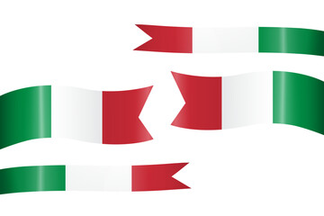 set of flag ribbon with colors of Italy for independence day celebration decoration