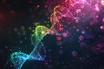 Rainbow DNA: Illuminating the Genetic Spectrum of Sexual Identity - Genetic Kaleidoscope: 3D Illustration of LGBTQ+ Predisposition	
 - obrazy, fototapety, plakaty