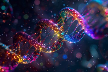 Rainbow DNA: Illuminating the Genetic Spectrum of Sexual Identity - Genetic Kaleidoscope: 3D Illustration of LGBTQ+ Predisposition	
