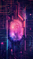 Abstract digital fingerprint illustration symbolizing advanced biometric security technology