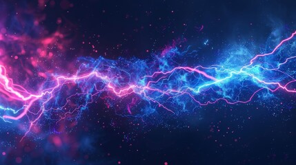 Electric dreams: vibrant neon lightning background