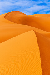 Erg Chebbi sand dunes, Sahara Desert,Morocco: Sand dunes in a sunny day close to Merzouga in sunny day, North Africa - 782484569