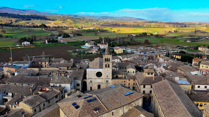 Fototapeta na wymiar Bevagna, Umbria, Italy. Aerial View.