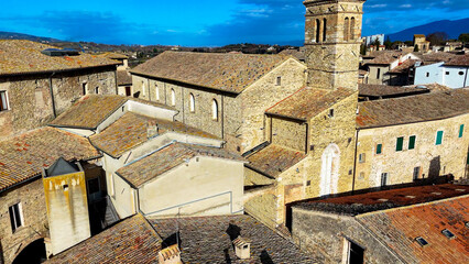 Bevagna, Umbria, Italy. Aerial View.