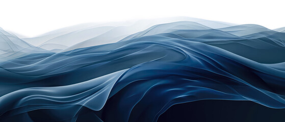 Abstract dark blue color waves background. White space above. Generative AI
